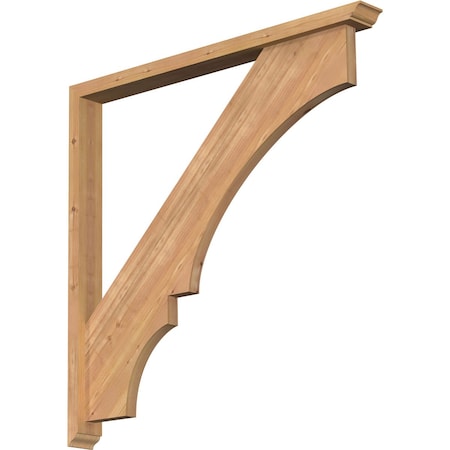 Ekena Millwork Balboa Traditional Smooth Bracket w/ Offset Brace, Western Red Cedar, 3 1/2"W x 38"D x 38"H BKT0402X38X38BOA01SWR